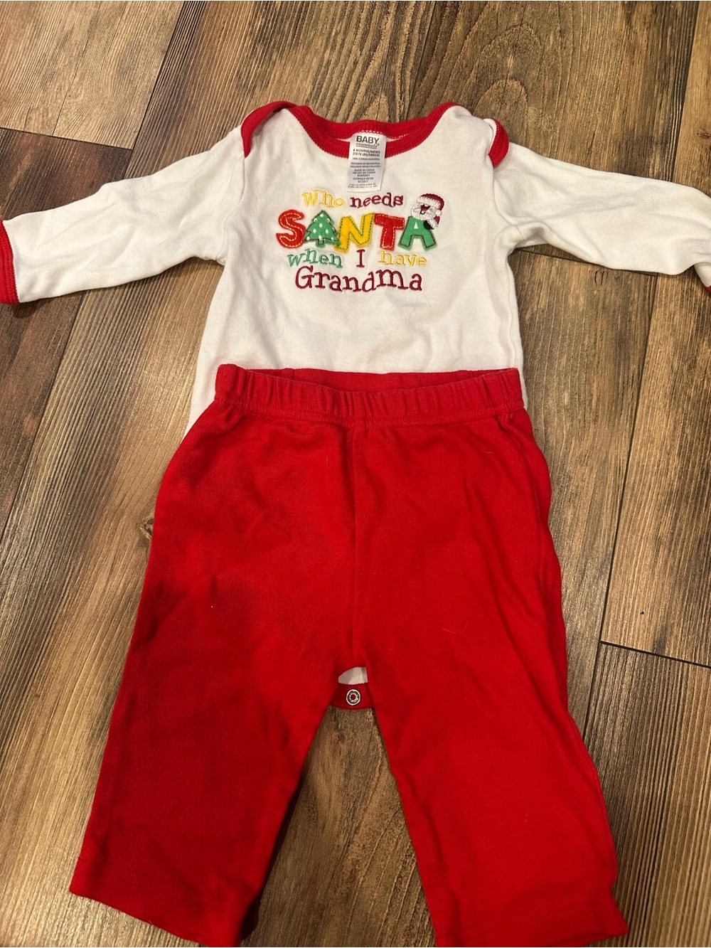 Baby Christmas Grandma Santa Outfit Unisex 6 months Infant First Christmas